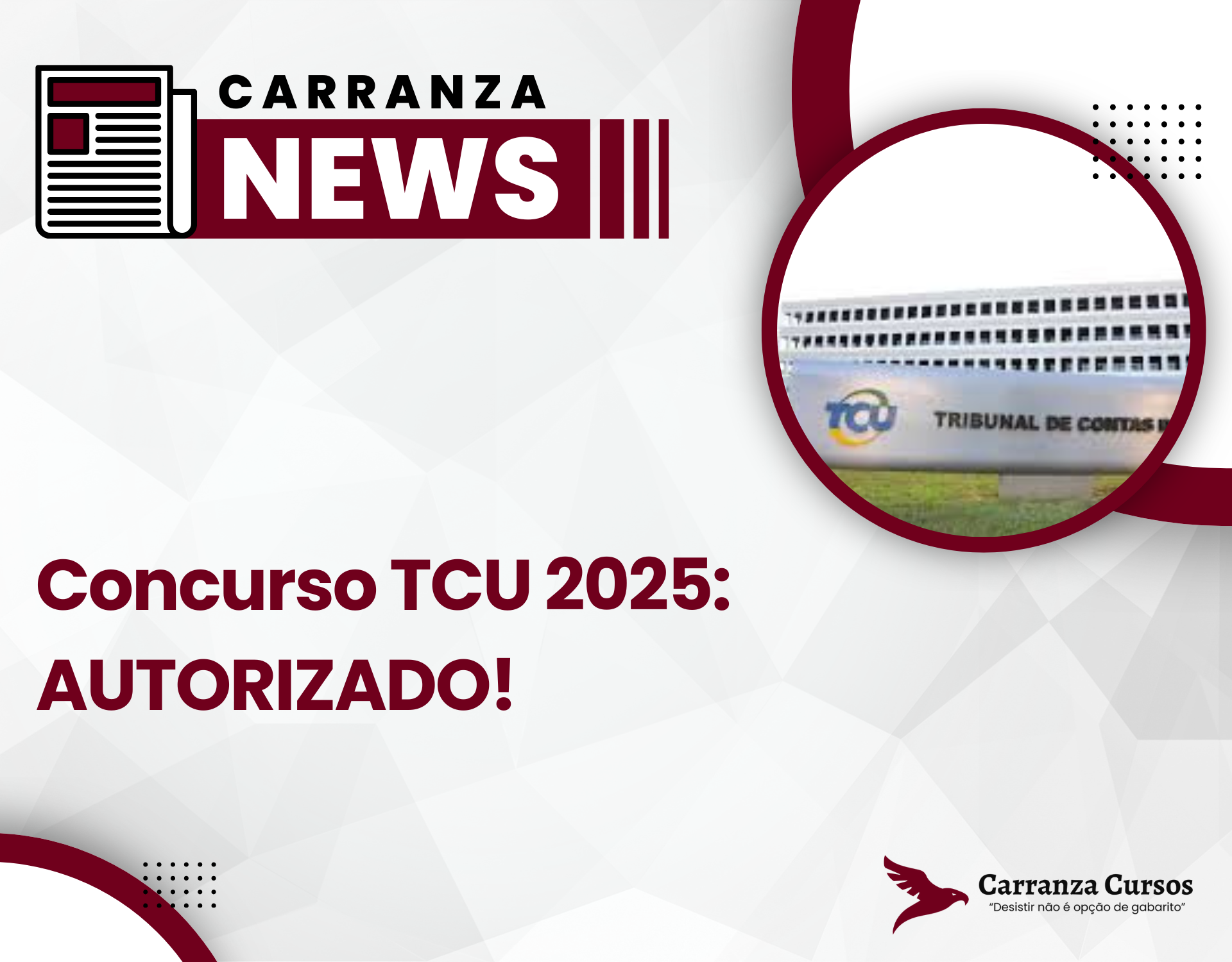 Concurso TCU 2025 autorizado: vagas para Técnico e Auditor!