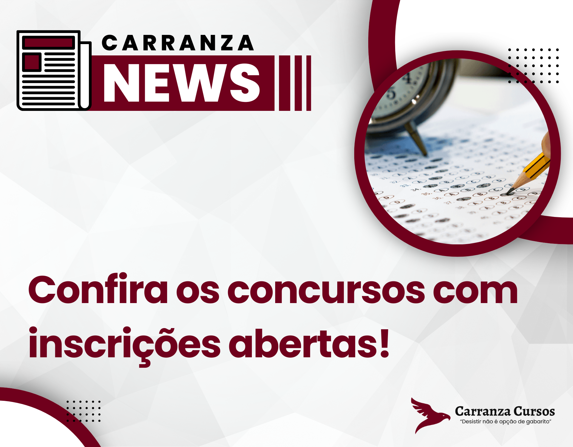 Confira os concursos com inscrições abertas!