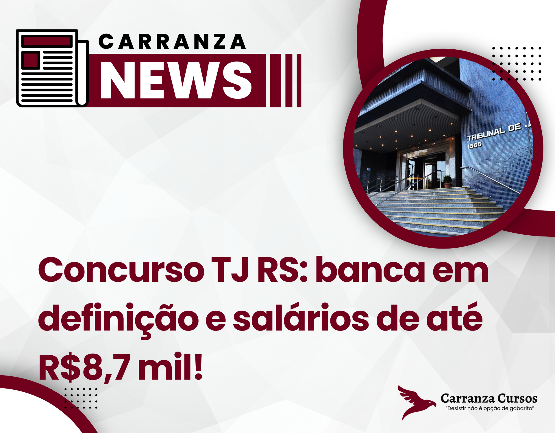 Concurso TJ RS: banca em definição e salários de até R$8,7 mil!