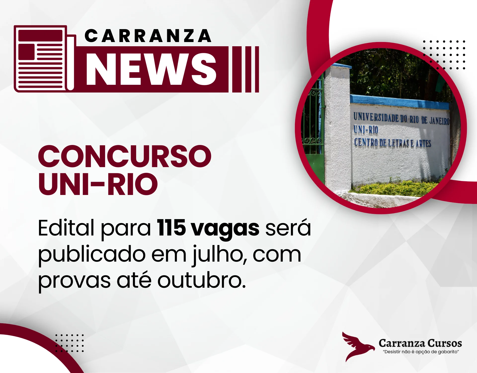 CONCURSO UNI-RIO 2025: edital para 115 vagas será publicado em julho, com provas até outubro!