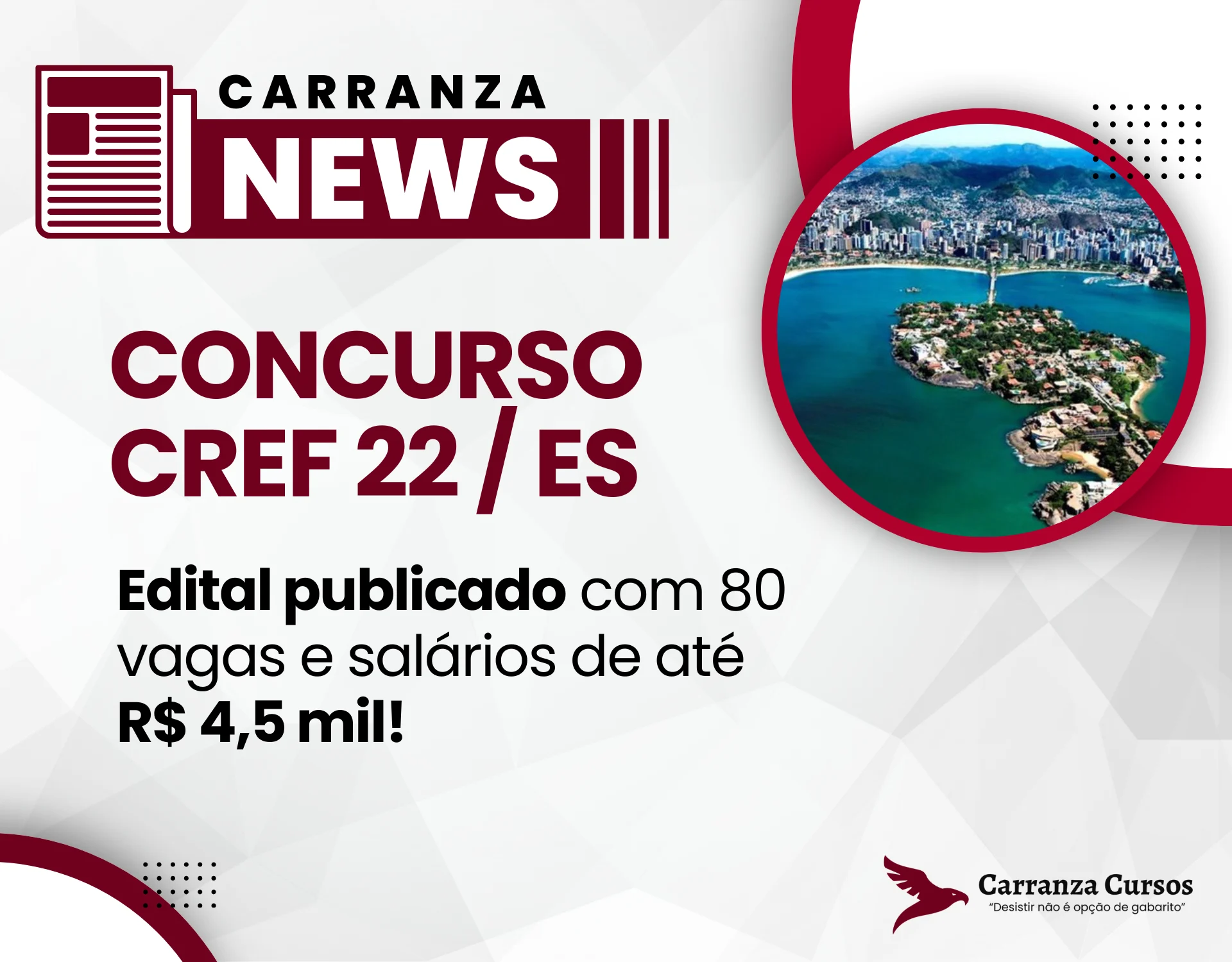 CONCURSO CREF ES 2025:Edital publicado com 80 vagas e salários de até R$ 4,5 mil!