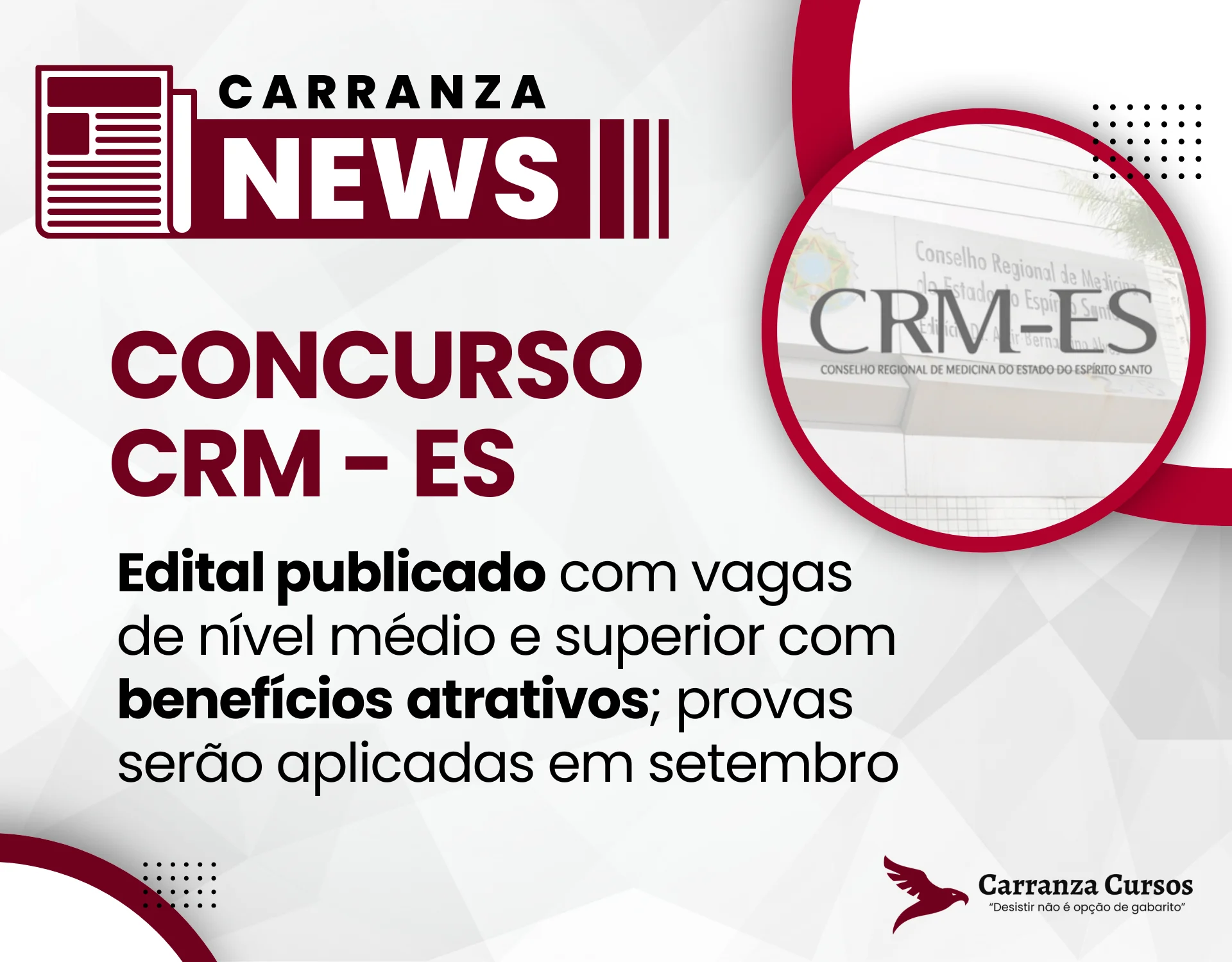 CONCURSO CRM ES PUBLICADO: Salários de até R$ 12,9 mil e inscrições abertas!