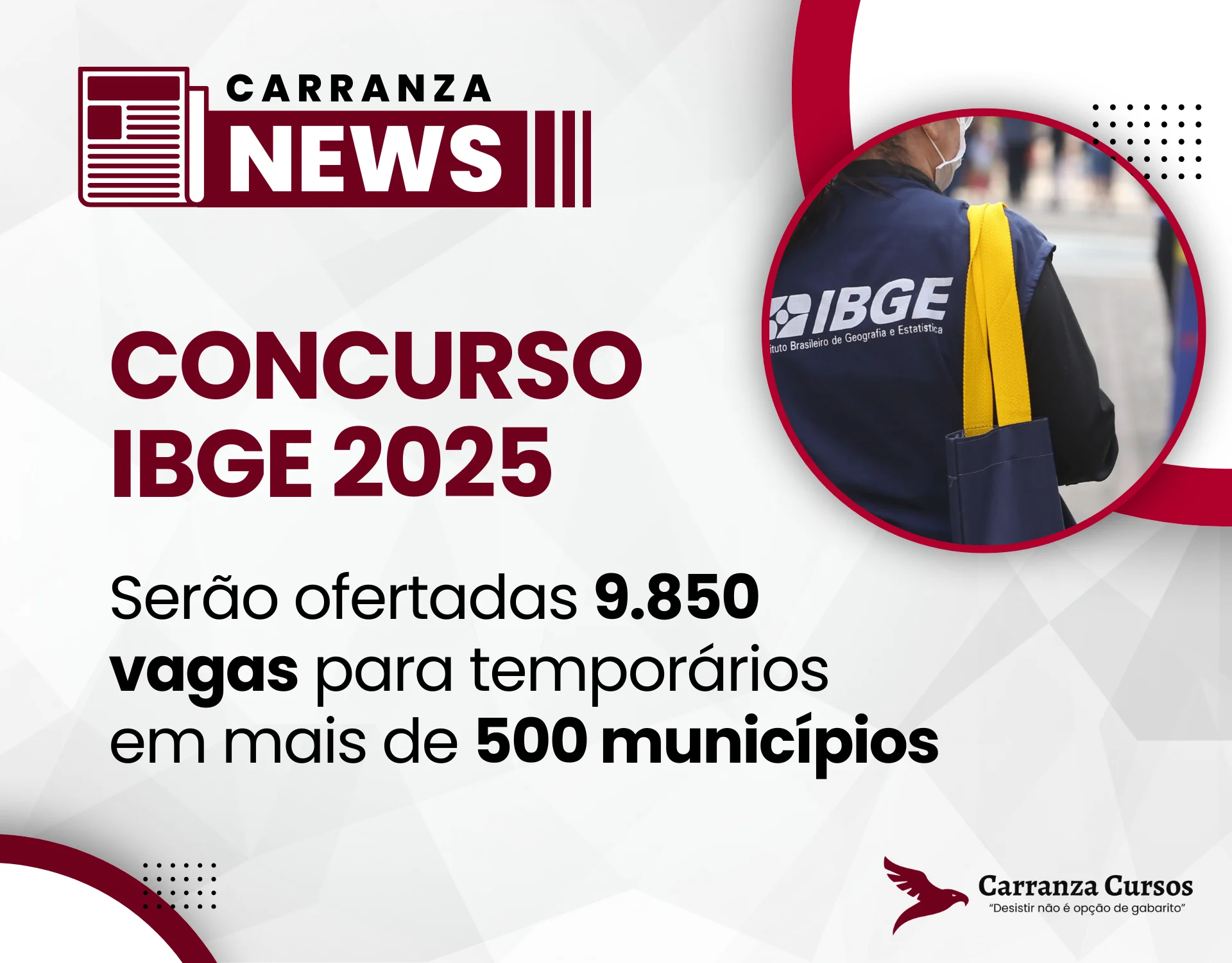 Concurso IBGE para temporários oferecerá 9.850 vagas em mais de 500 municípios!