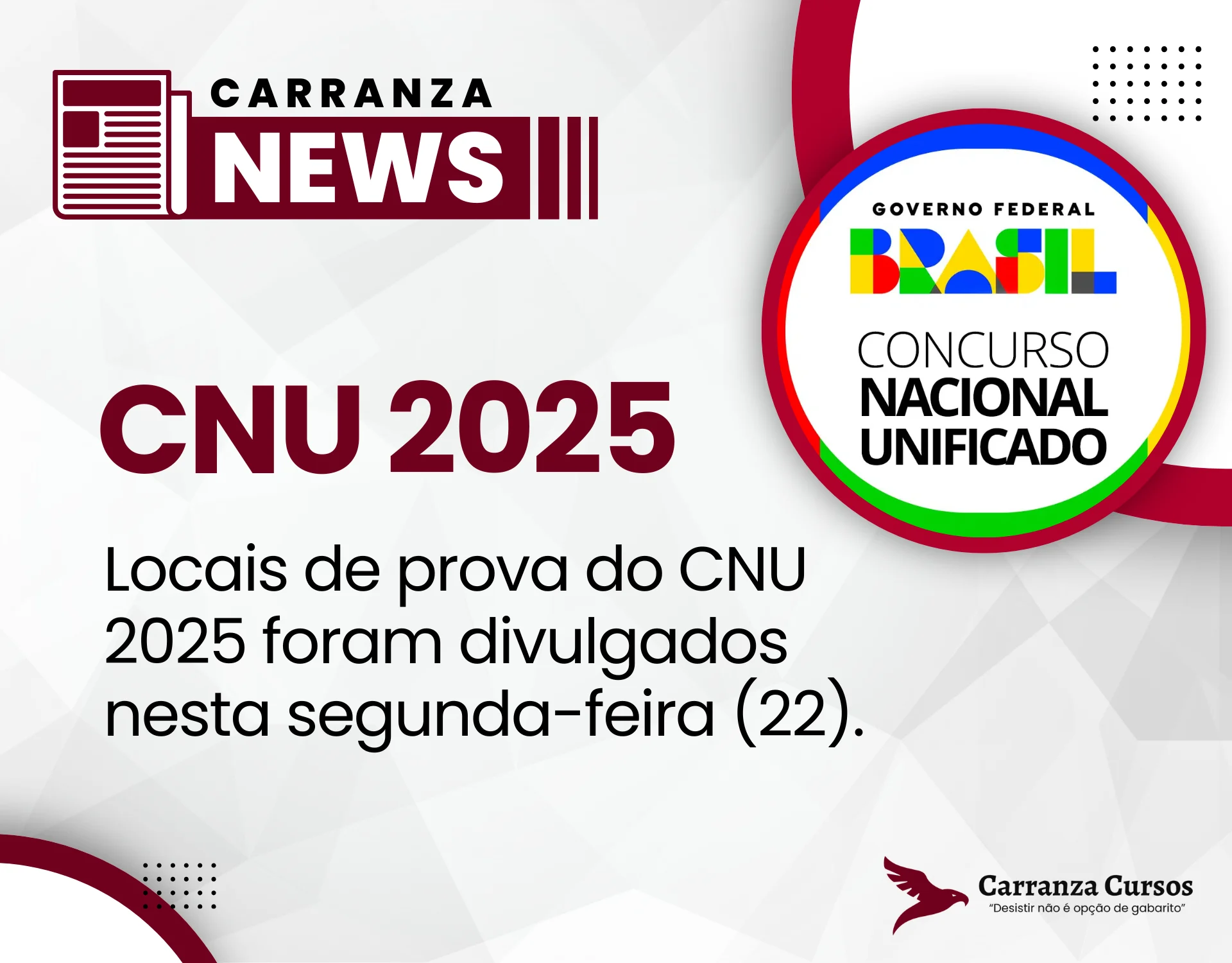 CNU 2025: Locais de provas foram divulgados nesta segunda-feira (22)!