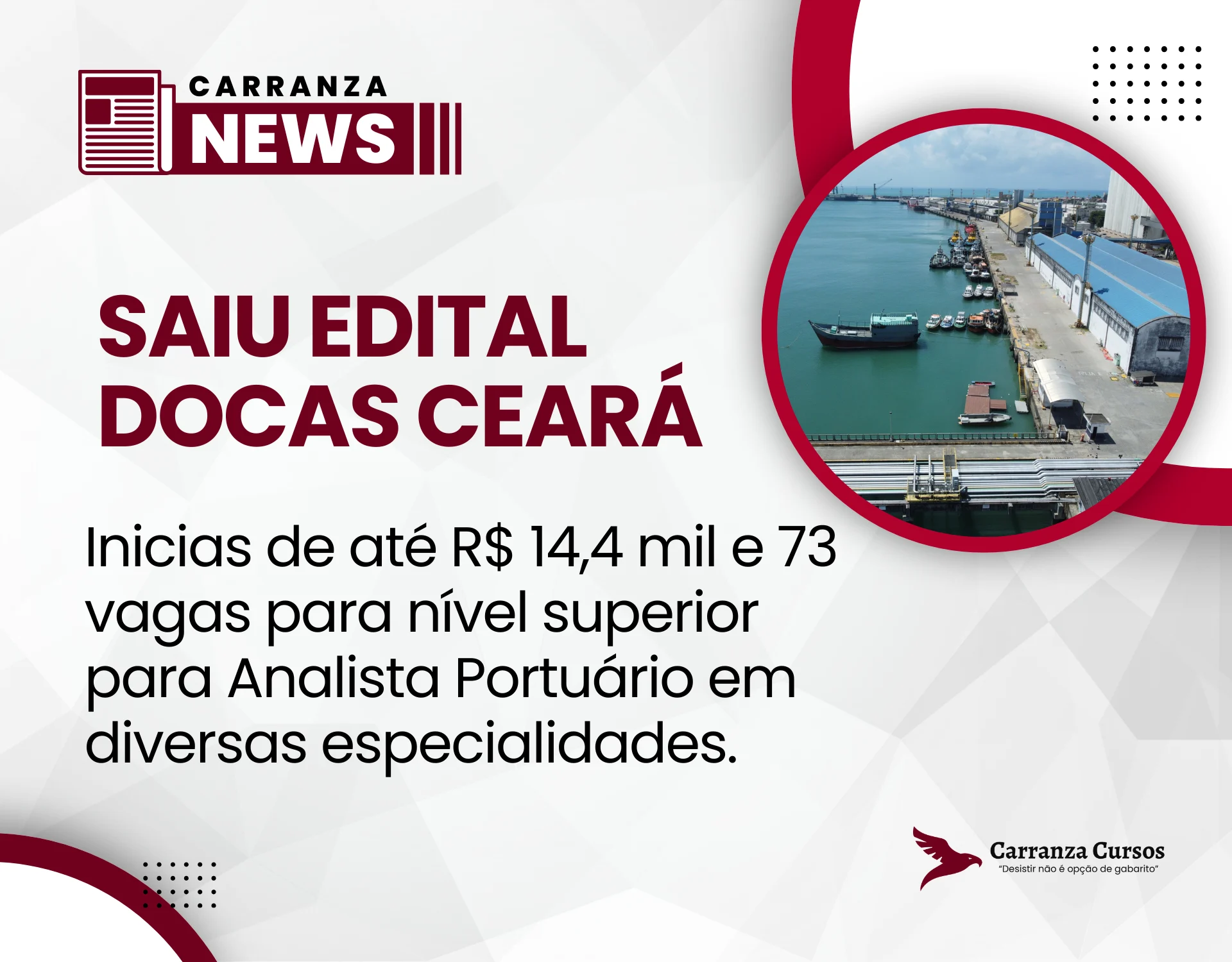 Concurso Docas do Ceará 2025: Salários de até R$ 14,4 mil e 73 vagas para nível superior!