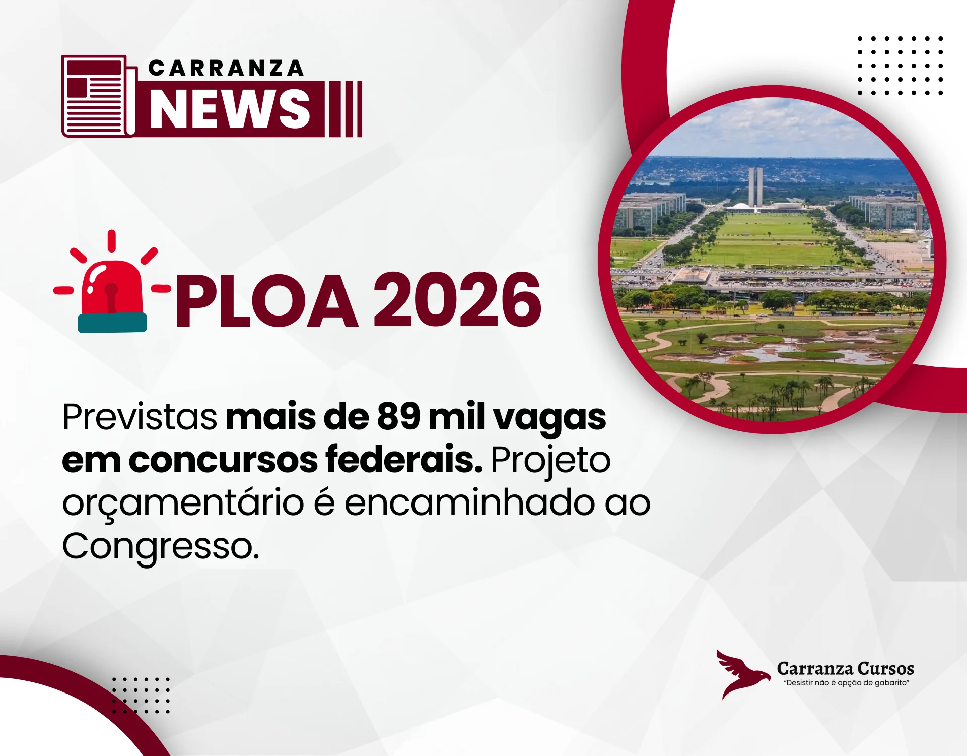 PLOA 2026 prevê mais de 89 mil vagas em concursos federais.