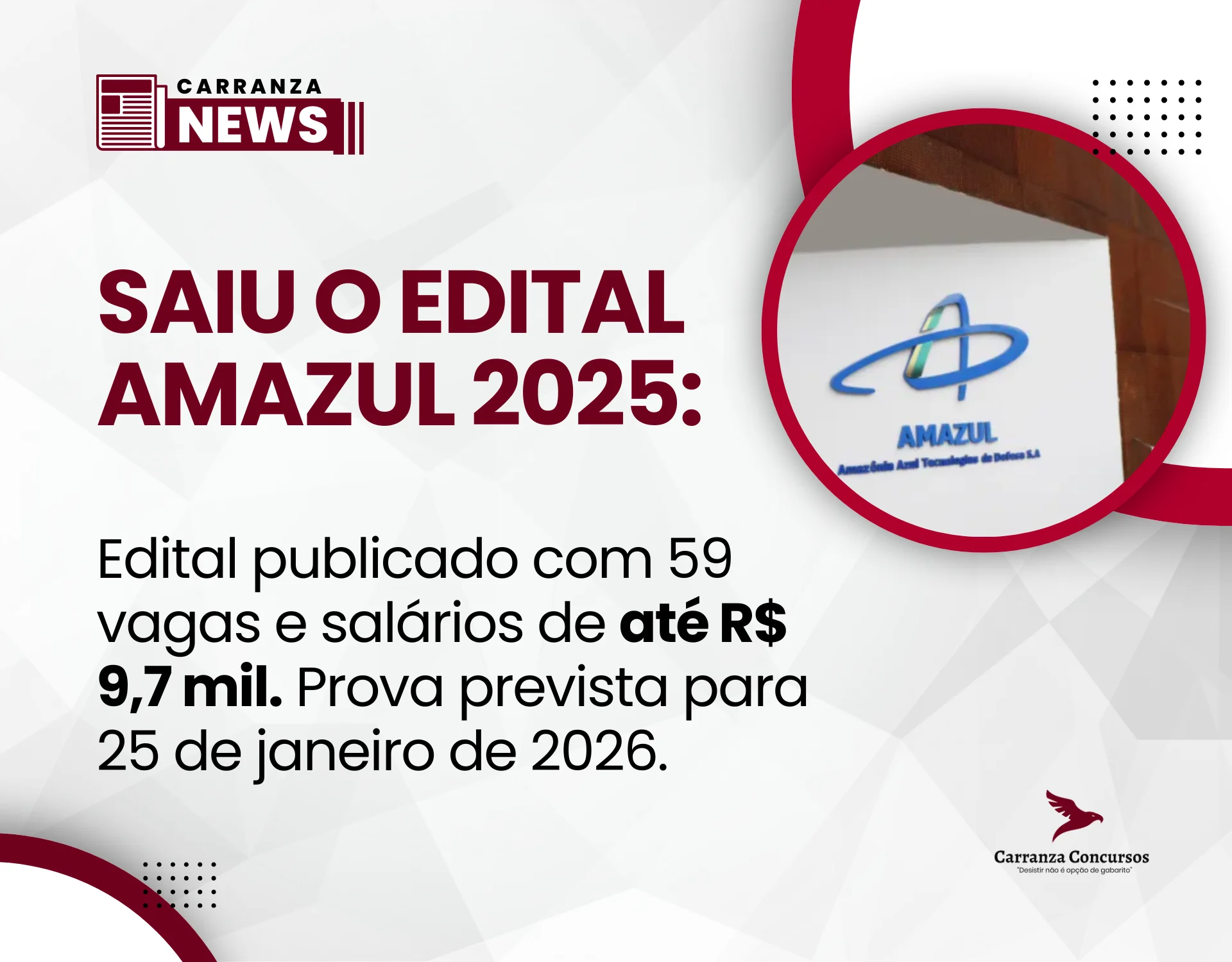Concurso AMAZUL 2025: Edital publicado com 59 vagas e salários de até R$ 9,7 mil!
