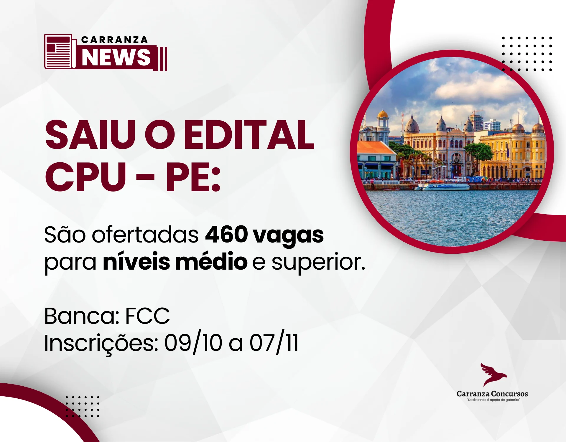 Concurso Unificado Pernambuco: Publica edital com mais de 460 vagas!