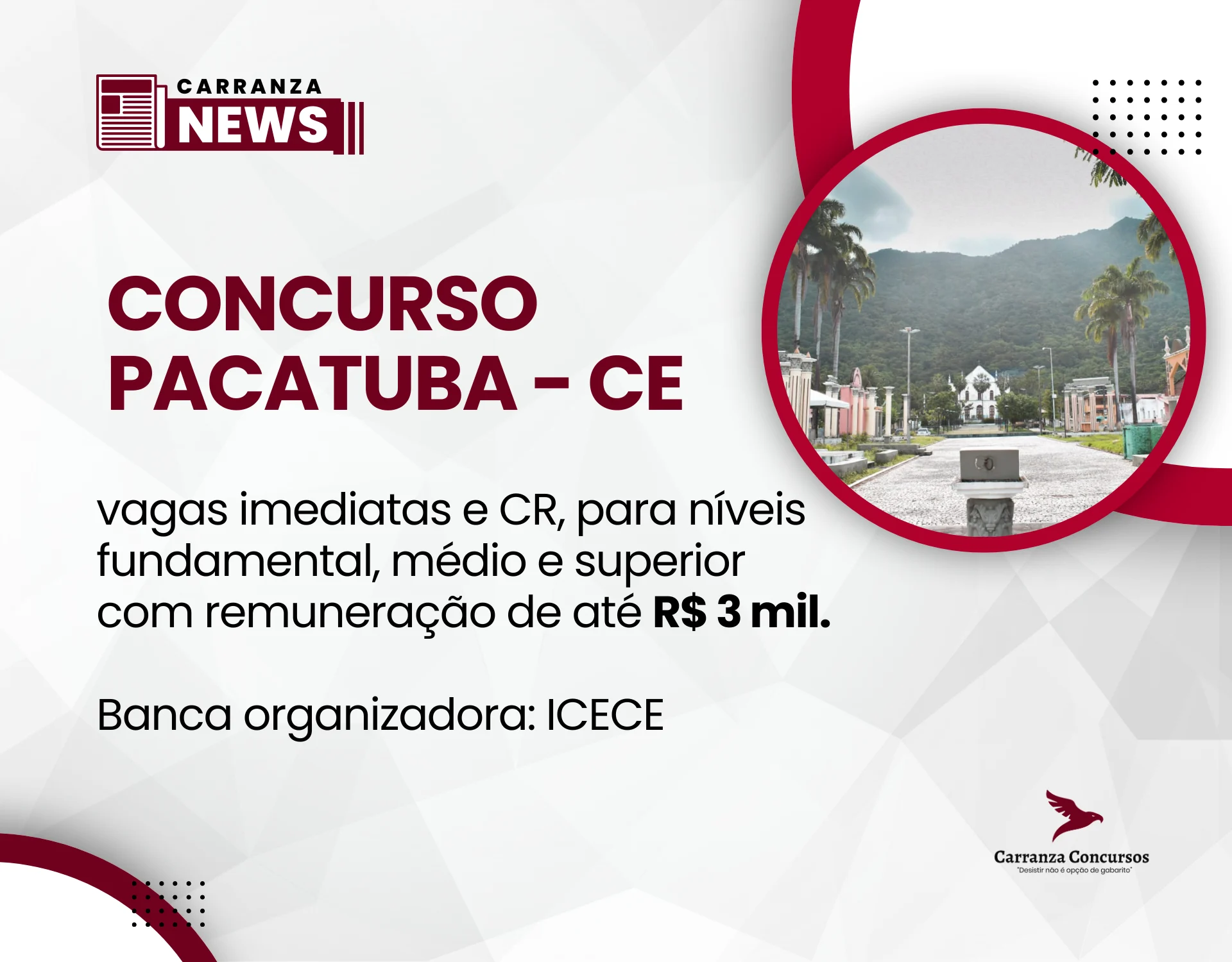 Câmara de Pacatuba abre concurso com salários de até R$ 3 mil!