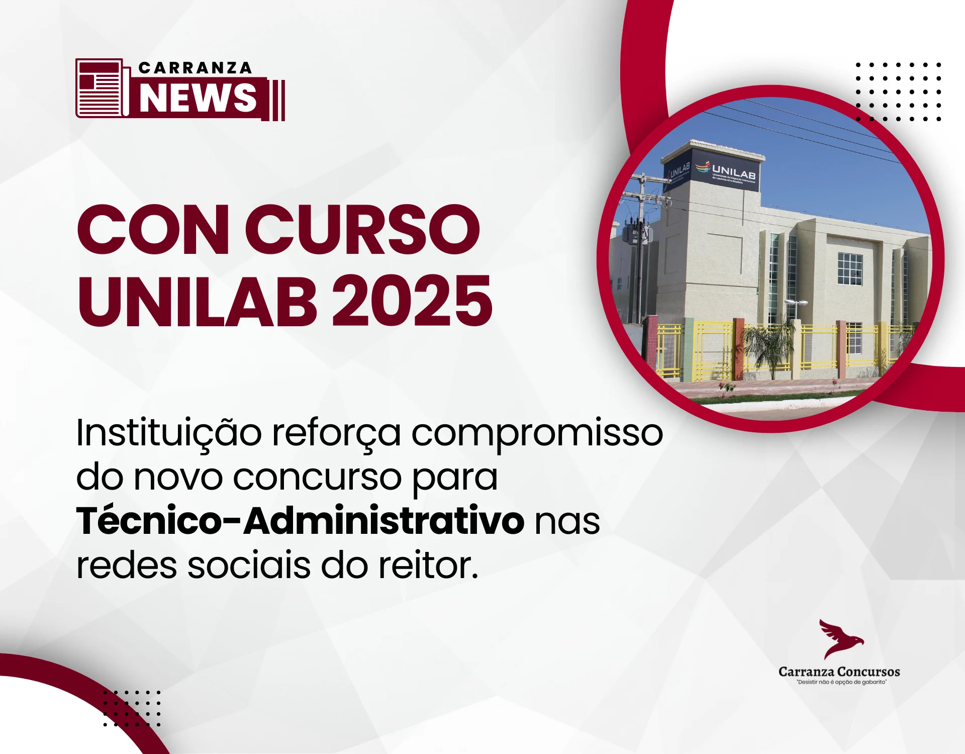 Novo concurso da Unilab para Técnico-Administrativo é anunciado nas redes sociais do reitor!
