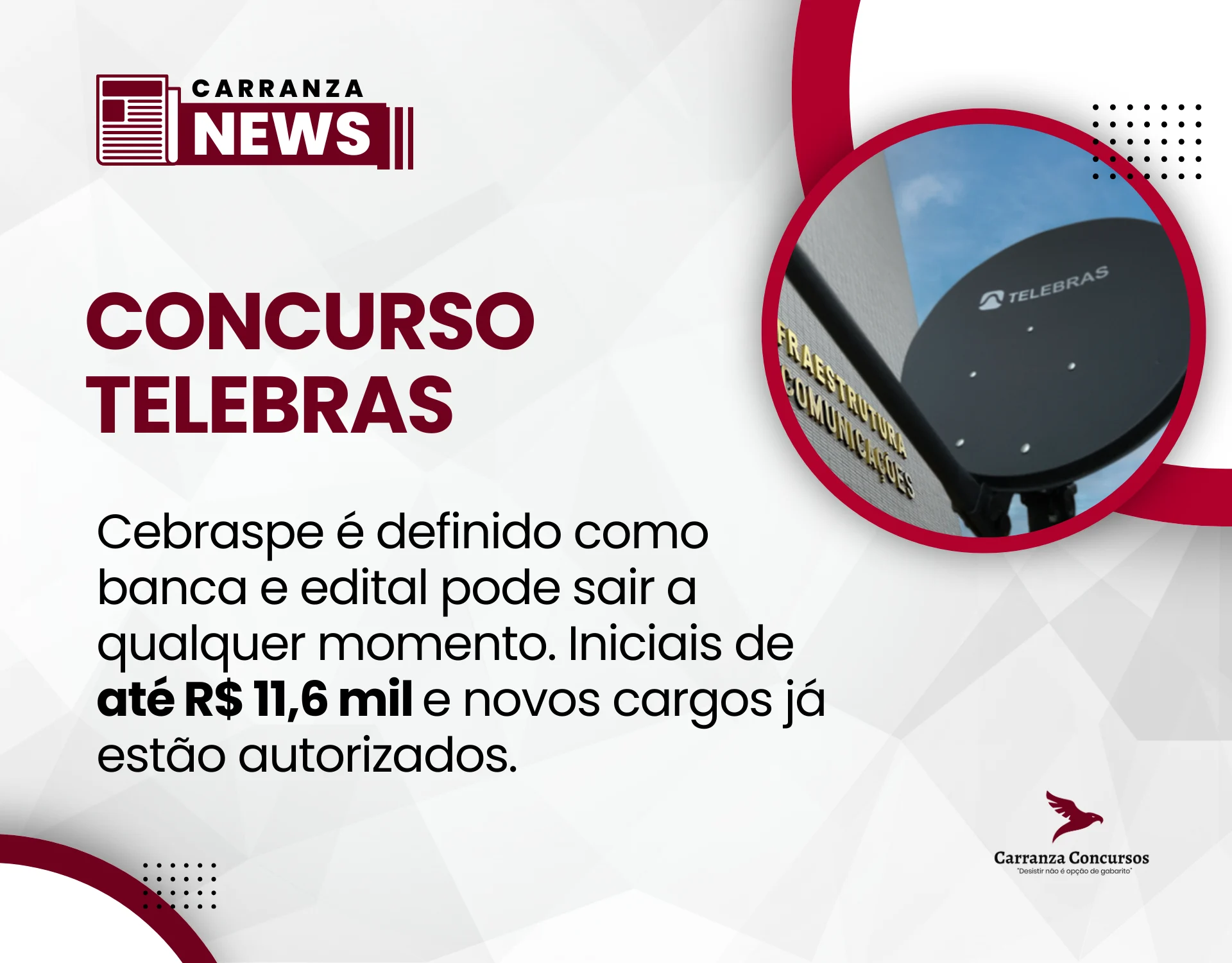 Concurso Telebras: Cebraspe é definido como banca e edital pode sair a qualquer momento!