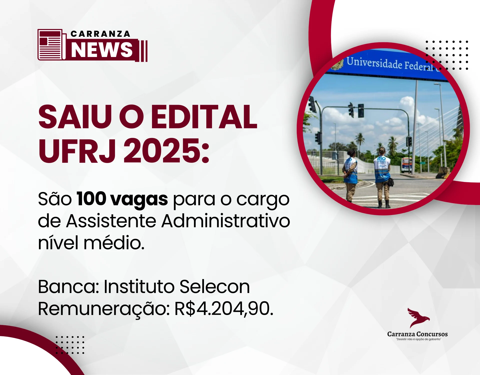 Concurso UFRJ abre 243 vagas para cargos técnico-administrativos de nível médio e superior!