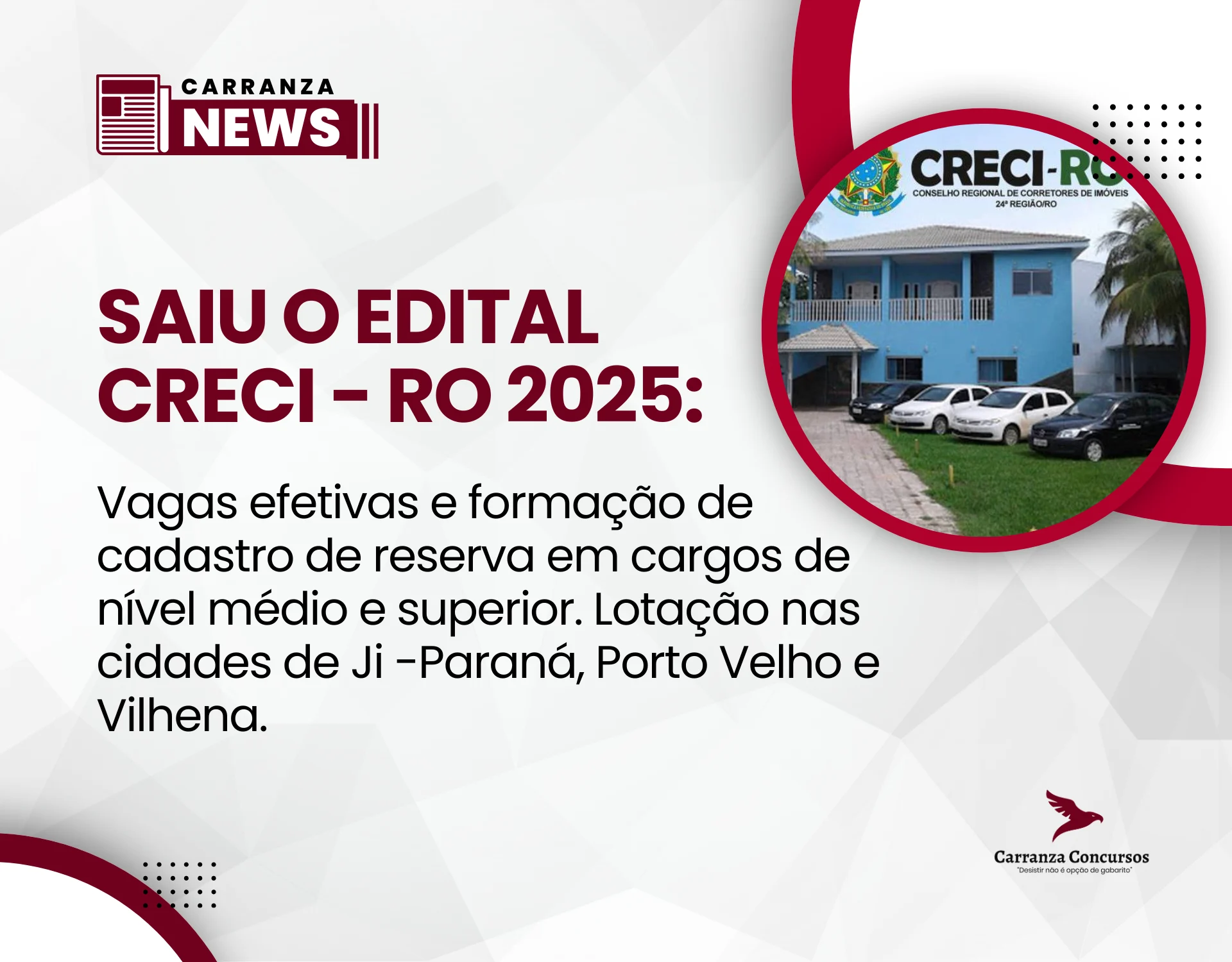 Concurso CRECI-RO 2025: edital publicado com vagas de nível médio e superior!