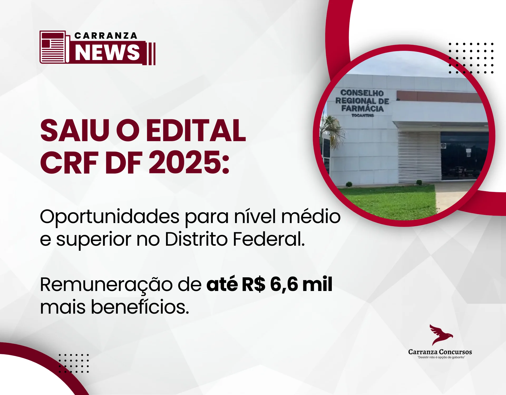 Concurso CRF DF: edital publicado com vagas para nível médio e superior!