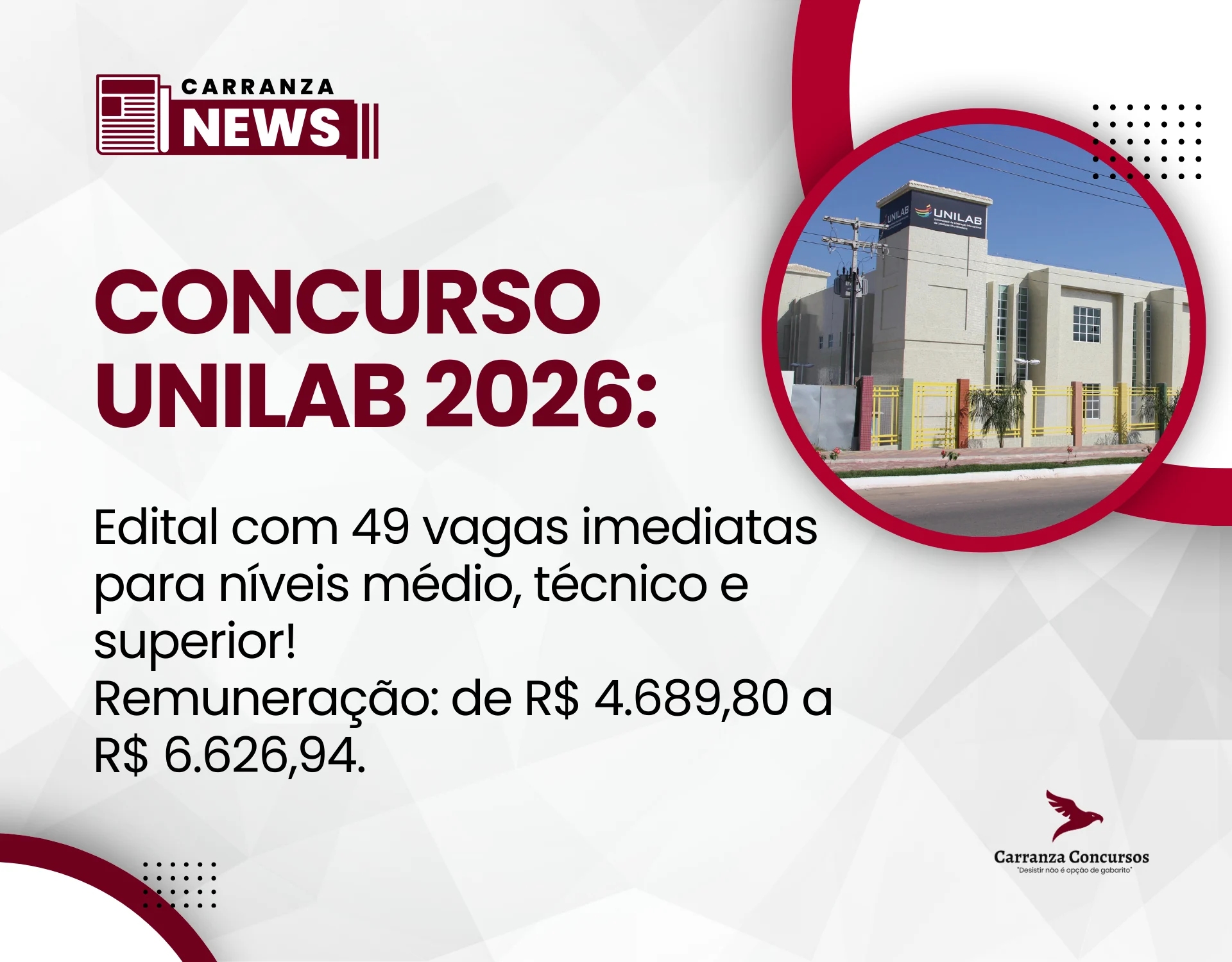 Edital UNILAB SAIU: Iniciais de até R$ 6,6 mil; Inscrições Abertas!