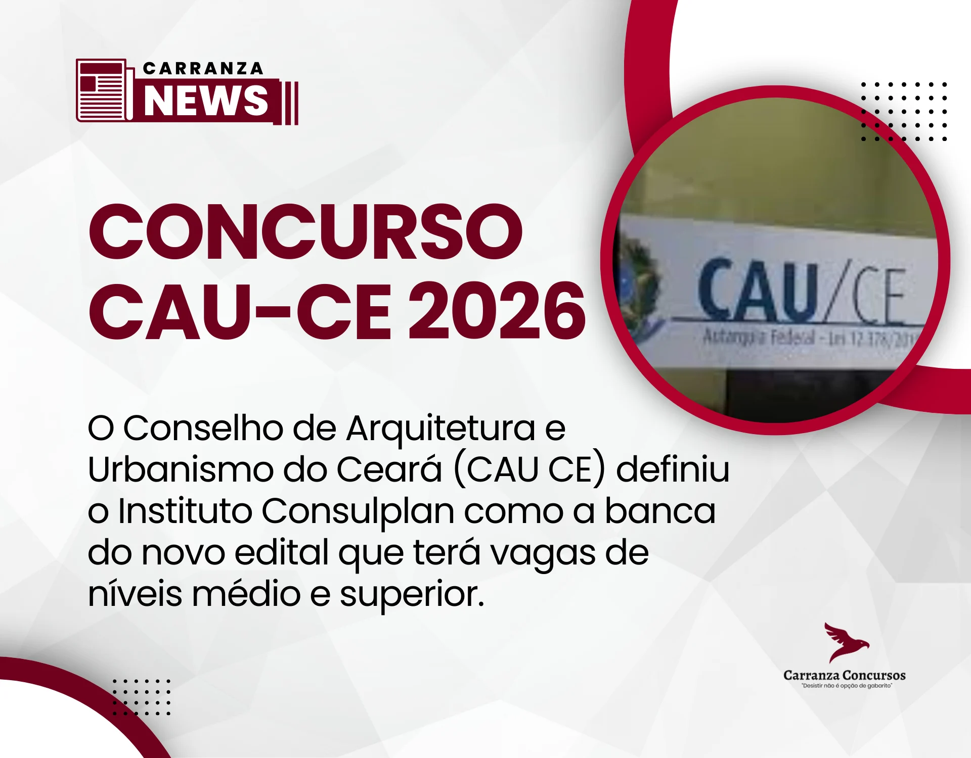 Concurso CAU CE tem banca definida e salário inicial de até R$ 9 mil!