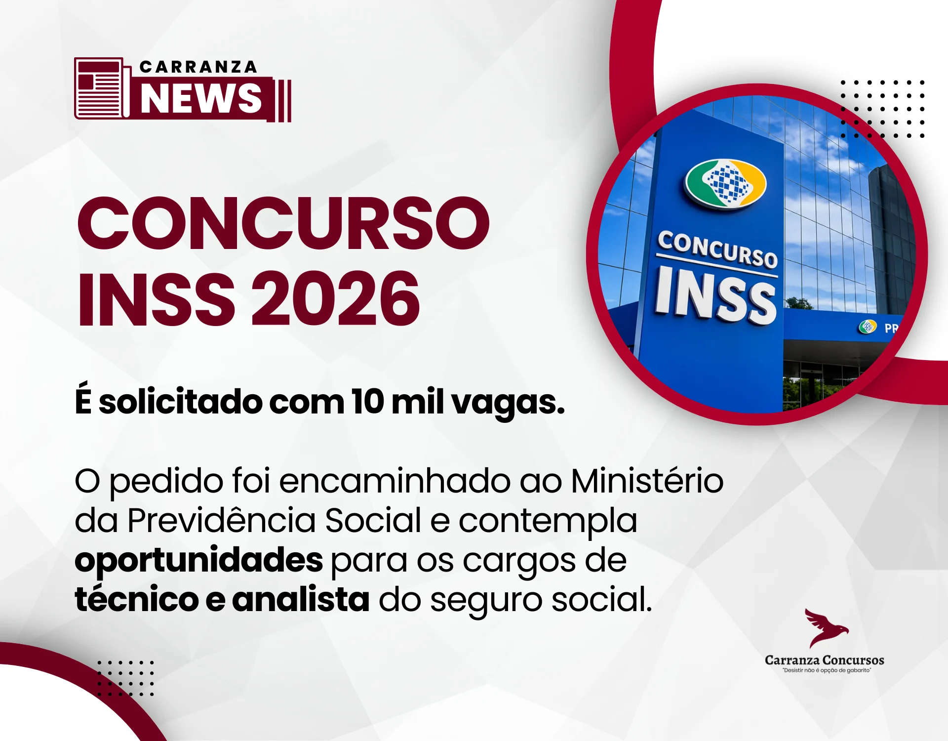 Concurso INSS é solicitado com 10 mil vagas para técnico e analista!