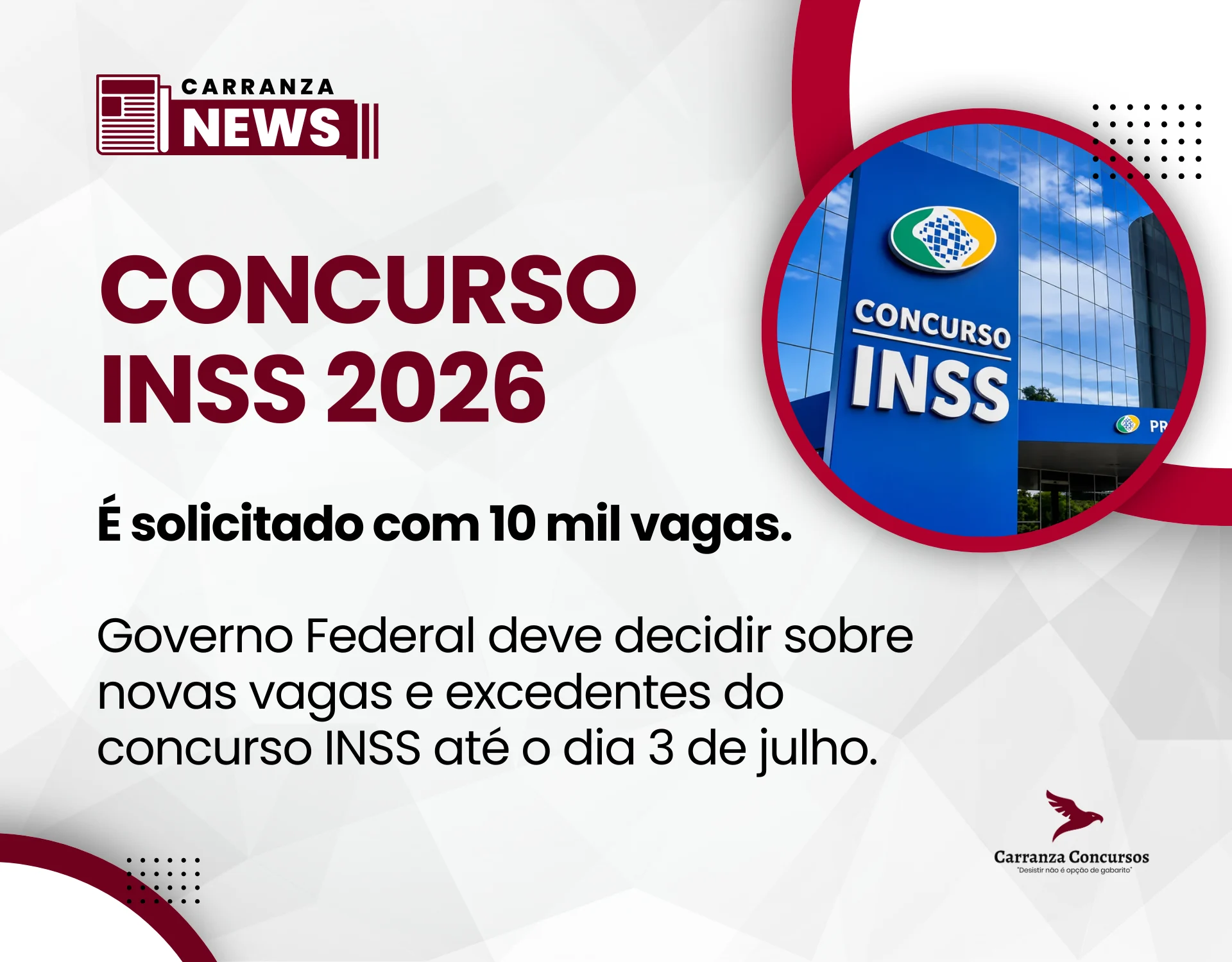 Concurso INSS 2026: Governo avalia novas vagas e nomeação de excedentes até julho!