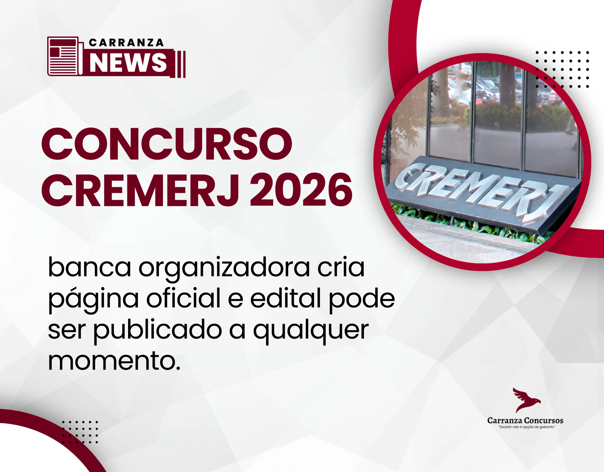 Concurso Cremerj: banca organizadora cria página oficial e edital pode ser publicado a qualquer momento!