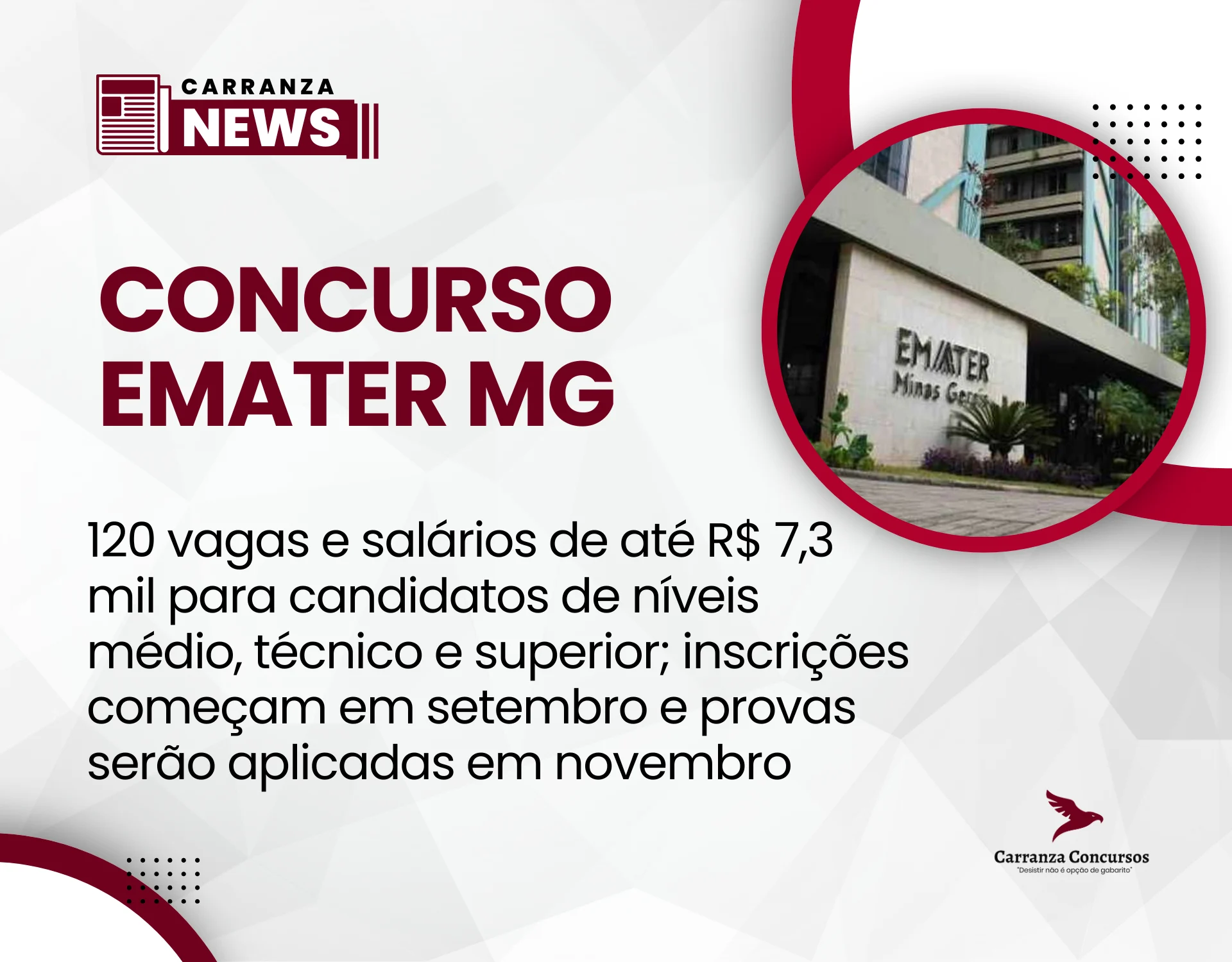 Edital da EMATER-MG é publicado com 120 vagas e salários de até R$ 7,3 mil!
