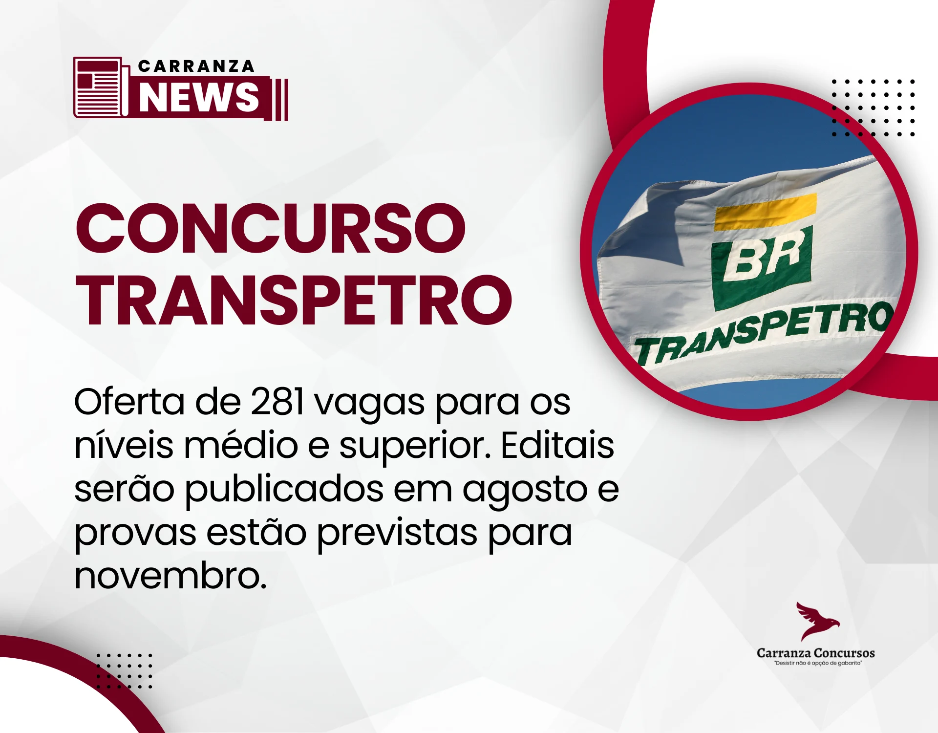 Concurso Transpetro 2026 terá 281 vagas; confira os cargos, cronograma e datas previstas!
