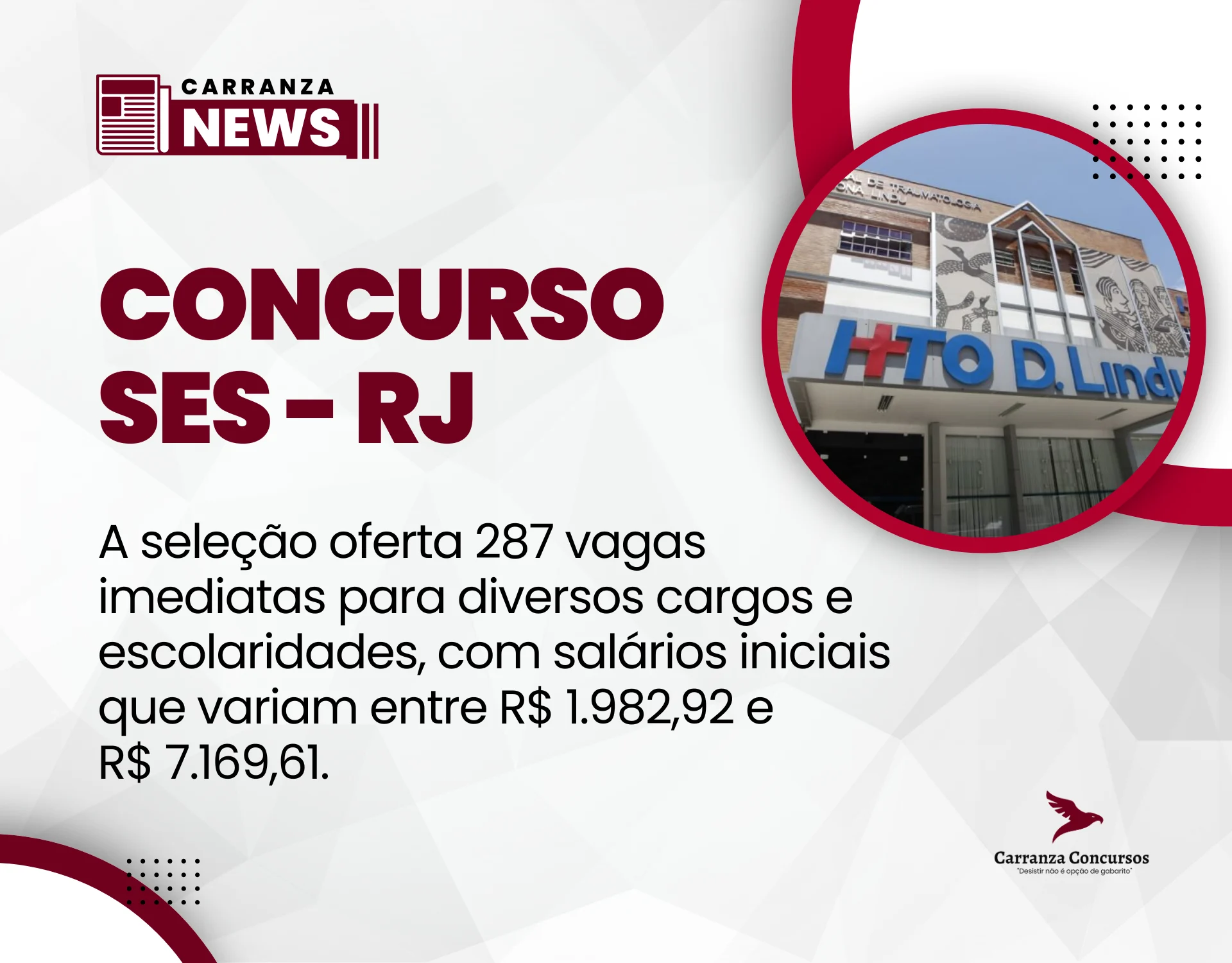 Edital SES RJ e IASERJ 2026: 287 vagas e salários de até R$ 7,1 mil!