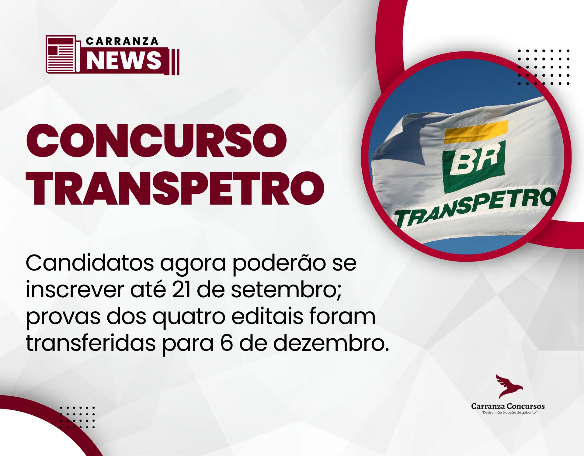 Concurso Transpetro prorroga inscrições e adia provas para dezembro!