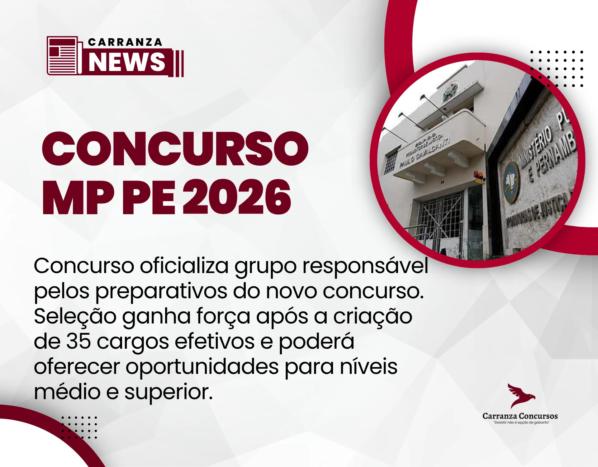 Concurso MP PE avança e tem comissão formada para cargos de técnico e analista!